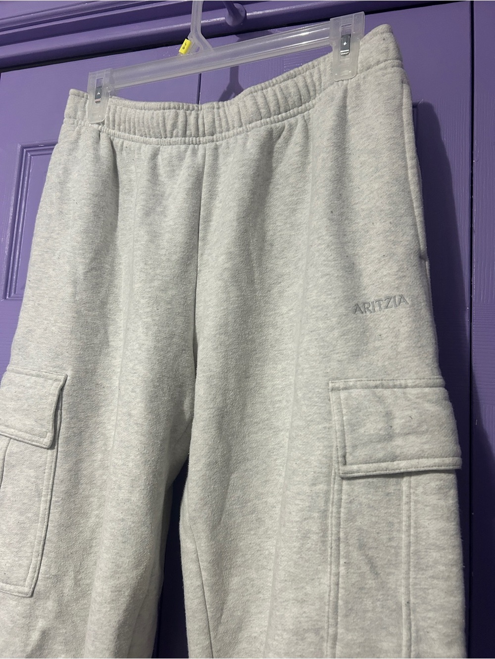 Aritzia Light Heather Gray Cargo Joggers - Women's Track Pants
